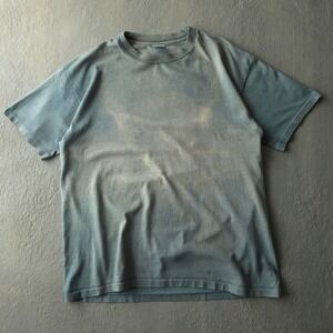 Vintage 90s Anvil Blue T-shirt XL Hand-Dyed Single Stitch Made in USA Faded